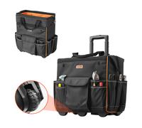 VEVOR Zaino Portautensili con Ruote, Capacità 50 kg, Borsa Portautensili con Ruote da 25 Tasche, Maniglia Telescopica Regolabile e Base Stabile, Organizzatore per Borse per Edilizia, Meccanico