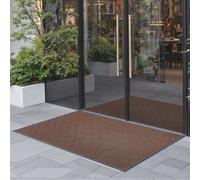 VEVOR Zerbino per Porta d'Ingresso, 1194 x 889 mm, Zerbino Commerciale, Tappeto Moderno ed Elegante con Supporto, Tappeto Industriale Lavabile Resistente per Ingresso, Corridoio, Marrone