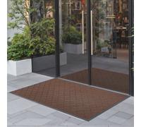 VEVOR Zerbino per Porta d'Ingresso, 1194 x 889 mm, Zerbino Commerciale, Tappeto Moderno ed Elegante con Supporto, Tappeto Industriale Lavabile Resistente per Ingresso, Corridoio, Marrone