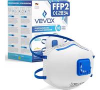 VEVOX® Maschere FFP3 / FFP2 / FFP1 - Scegli tra FFP3, FFP2 e FFP1- Confezione da 5, 10 o 20 pezzi - ffp3 / ffp2 /ffp1 respiratore - Maschera respiratoria ffp3 con valvola (10 unità, Ffp2)