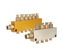 VEWDXNBH 6 Pezzi 1-12 Vie valvola di lubrificazione in Ottone Regolabile Blocco distributore di lubrificante separatore Olio Pompa Olio lubrificante Automatico Accessori(1 in 7 out)