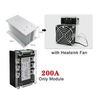 VEWDXNBH Modulo di Regolazione della Tensione CA trifase Regolatore di Potenza Tiristore Relè a Stato Solido 380 V Oscuramento 25 A-400 A Controllo potenziometro(with Heatsink Fan,200A(37.5KW))