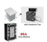 VEWDXNBH Modulo di Regolazione della Tensione CA trifase Regolatore di Potenza Tiristore Relè a Stato Solido 380 V Oscuramento 25 A-400 A Controllo potenziometro(with Heatsink Fan,60A(11.5KW))