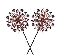 Vewogarden 2 girandole per esterni, in metallo, decorazione per cortile, sculture a vento in rame e girandole per giardino, patio, prato (diametro 25,4 cm x altezza 94 cm)