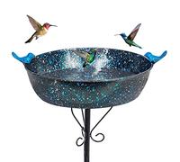 VEWOSTAR - Vasca per Uccelli da Giardino, Vasca in Metallo con picchetti stabili e mangiatoie per Uccelli, Ideale per Giardini, Prati e terrazze (7,6 cm di profondità x 88,9 cm di Altezza)