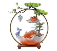 VEXDOSLE Fontane a Cascata da Tavolo Ornamenti d'Acqua Portafortuna, Acqua circolante, Mobile TV for Soggiorno, Divano, tavolino, Decorazione for Ufficio, Paesaggio Fontana per Gatti da Interno