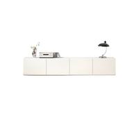 VEXDOSLE Mobile TV 200CM Armadio da deposito bianco a tutta altezza in legno massello, Centro d'intrattenimento minimalista per casa, Adatto a soggiorni e alberghi Mobili TV per Soggiorno