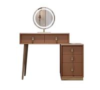 VEXDOSLE Mobiletto Comò Tutto In Uno A Scomparsa e Montato a Sinistra/Destra con Cassetti Specchio Illuminato Dimmerabile Scrivania da Trucco