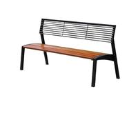 VEXDOSLE Panchina da Giardino per Esterni Panca Da Esterno Sedia Da Parco Ferro Metallo Comunità Riposo Panca Pubblica Doppia Quadrata In Legno Massello Panchina da Parco Panchine da Esterno(B)
