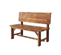 VEXDOSLE Panchina da Giardino per Esterni Sedia Da Parco In Legno Massello Panca Da Esterno Sgabello Con Schienale Quadrato Panca Da Giardino Panchina da Parco Panchine da Esterno(B)