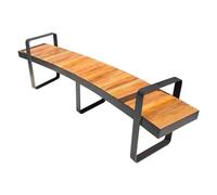 VEXDOSLE Panchine da Esterno Sedia da esterno semplice in legno massello parco in acciaio inossidabile Panca for il tempo libero in ferro giardino for esterni