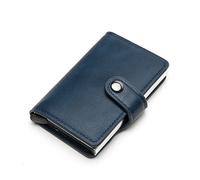 VEXDOSLE Porta biglietti da visita Porta carte di credito da uomo vintage Porta carte d'identità Porta carte da uomo automatico in pelle Borsa organizer for cartoline Porta biglietti da visita(A)