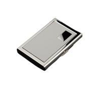 VEXDOSLE Porta biglietti da visita Scatola for carte Scatola for carte di credito in metallo argento Borsa for carte portatile Scatola for carte da uomo e da donna Porta biglietti da visita(A)