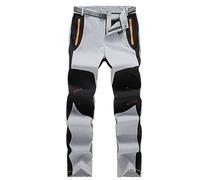 Vexiangni - Pantaloni da uomo in softshell, impermeabili, antivento, caldi, foderati, ideali per escursioni, sci, snowboard, trekking, lavoro invernale, bianco, XXL