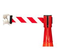VEXIGO Barriera a Nastro Retrattile Rossa con Puntale a Cono per Il Controllo del Traffico e dei pedoni(5m/16.4ft)