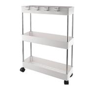 Vexillic Carrello Portaoggetti, Carrellino Multifunzionale a 3 Livelli con Ruote, Scaffale da Cucina Mobile, Carrello di Servizio per Cucina, Bagno, Ufficio, Camera da Letto, Soggiorno (Bianco)