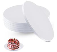 Vexillic Sottotorta Tondo, 6 Pezzi Vassoio Torta Rotondo Riutilizzabile 30 cm x 12 mm, Premium Cake Board Set - Può Essere Utilizzato Su Entrambi i Lati, per Cuocere al Forno e Torte Fai da te, Bianco