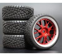 Vexilon 4 Pezzi di Pneumatici da Turismo in Gomma Morbida for Auto RC 1/10 Mini Pneumatico(9058-8001)