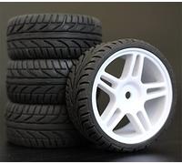 Vexilon 4 Pezzi di Pneumatici da Turismo in Gomma Morbida for Auto RC 1/10 Mini Pneumatico(905W-8002)