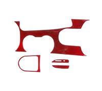 Vexilon 4 pezzi Pannello di copertura della leva del cambio della console centrale, for Ford, for Mustang, 2015 2016 2017 2018 2019 Fibra di carbonio rossa Rivestimento bocchetta aria