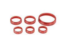 Vexilon For Ford, for Bronco, 2021+ Blu Rosso Nero 6 pezzi Aria condizionata Radio 4WD Faro Manopola Anello di controllo Interruttore decorativo Trim Copertura Manopola aria condizionata auto(Rot)