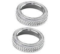 Vexilon Parti di adesivi for pulsanti automatici, for Classe AB GLA CLA 2 pezzi Anello decorativo for copertura della manopola del pulsante radio volume dell'aria condizionata Copripulsante per auto