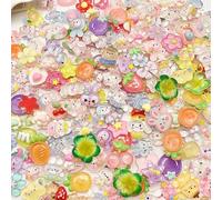 Vexilon Set di 100 ciondoli a forma di melma, graziosi ciondoli in resina, a forma di cartone animato, per artigianato, custodie per telefono, unghie, album di ritagli