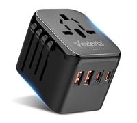 Vexloria Adattatore Da Viaggio Per Tutto Il Mondo, Adattatore Per Spina Da Viaggio In Tutto Il Mondo, Con 2 Usb A E 2 Usb C, Adattatore Da Viaggio Per Usa, Inghilterra, Thailandia, Australia, PD20 W