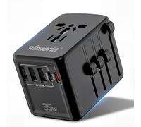 Vexloria Adattatore Da Viaggio Per Tutto Il Mondo, Adattatore Per Spina Da Viaggio In Tutto Il Mondo, Con 3 Usb A, 1 Usb C E 1 Pd, Adattatore Da Viaggio Per Usa, Inghilterra, Thailandia, PD35 W