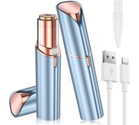 Vexloria, depilatore facciale per donne, depilatore elettrico USB per il viso delle donne con luce LED, rasoio facciale indolore, trimmer per donne per il corpo, peli facciali, labbra e mento, blu