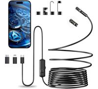 Vexloria Endoscopio per Smartphone, Doppia Lente 1920P HD Telecamera Endoscopica, IP68 Impermeabile Endoscopio con 8 LED Cavo Semirigido, non c'è bisogno di Wi-Fi Compatibile con iOS e Android