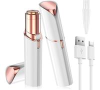 Vexloria Epilatore Viso Donna, USB Ricaricabile Rasoio Viso Donna, luce a LED, Epilatore Elettrico Indolore per Viso, Labbra, Baffetti, Braccia, La Zona Bikini (Bianco)