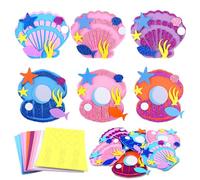 Vexlyn 12 Pezzi Kit Conchiglia Fai da te per Bambini lavoretti creativi per bambini regalo bambina bambino 3 4 5 6 7 8 9 10 anni EVA Attività Creative per Bambini da Progettare e Decorare Regali