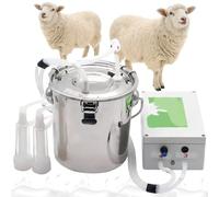 Vexorium Mungitrice elettrica Ricaricabile per capre - Mulitrice Pulsante per capre & Pecore con Secchio in Acciaio Inox, Tubo in Silicone, Arresto Automatico, a Batteria,3L