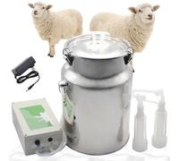 Vexorium Mungitrice elettrica Ricaricabile per capre - Mulitrice Pulsante per capre & Pecore con Secchio in Acciaio Inox, Tubo in Silicone, Arresto Automatico, a Batteria,14L