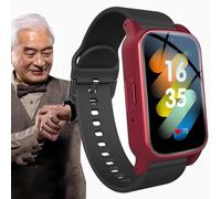 Vexorium Orologio Intelligente per Anziani con Rilevamento Cadute, Pulsante SOS, Localizzatore GPS, Allarme Personale per Demenza e Alzheimer,Rosso