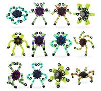 Vexran 12 Pezzi Spinner Trasmissibile Kit, Luminoso Spinner Creative Meccanico Gyro, Robot Giocattolo Deformabile Faidate Spinner, per Bambini, Adulti