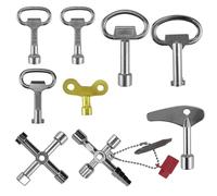 Vexran 9 Pezzi Chiavi Universali per Rubinetto, Multifunzionale Chiave, Chiave a Croce Universale con Chiave Triangolare