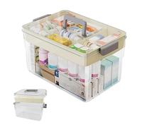 Vexran Scatola per Medicina, Porta Medicine Portatile in Plastica, Armadio Multifunzione per Medicinali con Scatole, Perfetto per Attrezzi, Materiale fai da te e kit di Pronto Soccorso