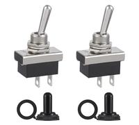 VEXUNGA KN3D-101 Interruttore a Levetta Interruttori 12V 25A SPST ON OFF 2 Pin 2 Posizioni 12Volt con Cappuccio Impermeabile per Auto (Confezione da 2 Pezzi)