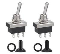 VEXUNGA KN3D-102 Interruttore a Levetta Interruttori 12V 25A SPDT ON-ON 3Pin 2 Posizioni 12Volt con Cappuccio Impermeabile per Auto (Confezione da 2 Pezzi)