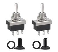 VEXUNGA KN3D-103 Interruttore a Levetta Interruttori 12V 25A SPDT ON-OFF-ON 3 Pin 3 Posizioni 12Volt con Cappuccio Impermeabile per Auto (Confezione da 2Pezzi)