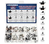 VEXUNGA Mini Interruttore Scorrimento Kit Interruttori a Slitta Mini Verticale Pannello Commutatore 3Pin 2Posizioni SPDT 1P2T Interruttore a Levetta Adatto vari Dispositivi Elettronici (80 Pezzi)