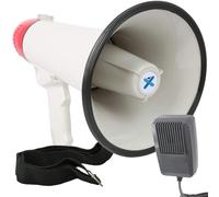 Vexus MEG040 Megafono a Batteria con Funzione Registrazione, Sirena, Cinghia e Microfono (40 Watt, Raggio 1 KM, Microfono Rimovibile, Leggero)