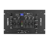 Vexus STM2500 Mixer Dj Studio professionale a 5 canali con bluetooth (sezione microfono con 2 ingressi, fader, equalizzatore a 2 bande,XLR, RCA, USB, SD)