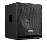 Vexus SWP15 PRO Subwoofer Attivo PA con woofer da 15" 38 cm e stativo nella parte superiore (400 Watt max, filtro passa bassi attivo e Phase, XLR, RCA, Bassreflex)