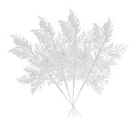 VEYLIN 10 plettri artificiali di foglie di Natale, foglie bianche glitterate per decorazioni per albero di Natale, ghirlande e festival