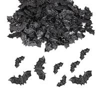 VEYLIN 120 mini pipistrelli decorativi per Halloween - pipipistrelli in plastica nera in 2 misure - decorazione per decorazione e decorazione da tavolo per Halloween, feste per bambini, fai da te e
