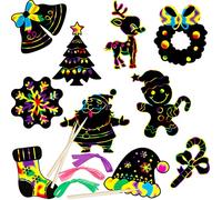 VEYLIN 48 decorazioni natalizie da appendere, con 48 nastri, per feste di bambini