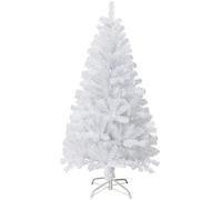 VEYLIN Albero di Natale artificiale con supporto in metallo, 320 punte, 1,2 m, colore: bianco